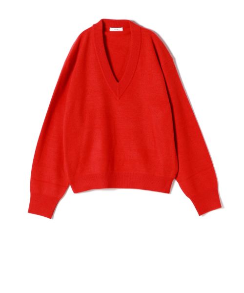 ATON(エイトン)】 MERINO COLLEGE KNIT | V-NECK SWEATER｜PARIGOT