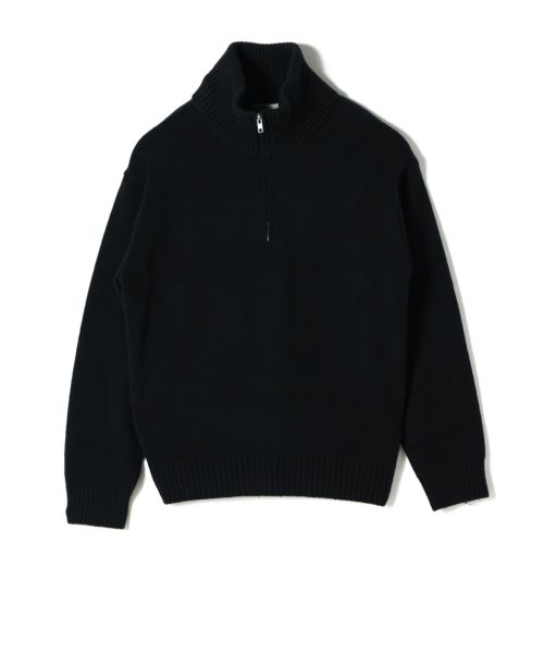 aton ハーフジップ　ニット　ブラック　サイズ2 ATON(エイトン)】 ハーフジップセーター｜PARIGOT ONLINE（パリゴ