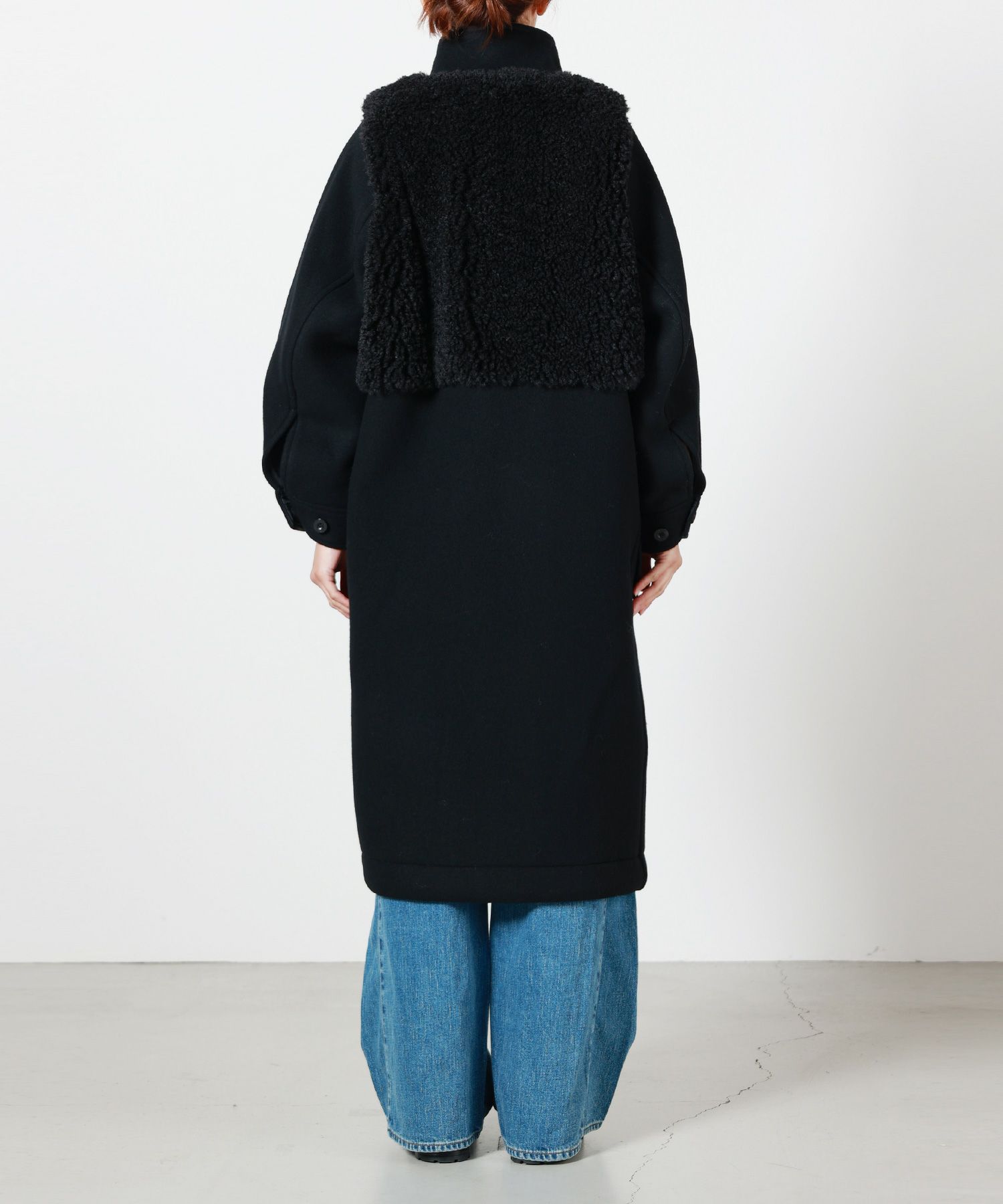 HYKE DOUBLE FACE FAUX SHEARLING DUFFEL HYKE】 ⁡ DOUBLE FACE FAUX