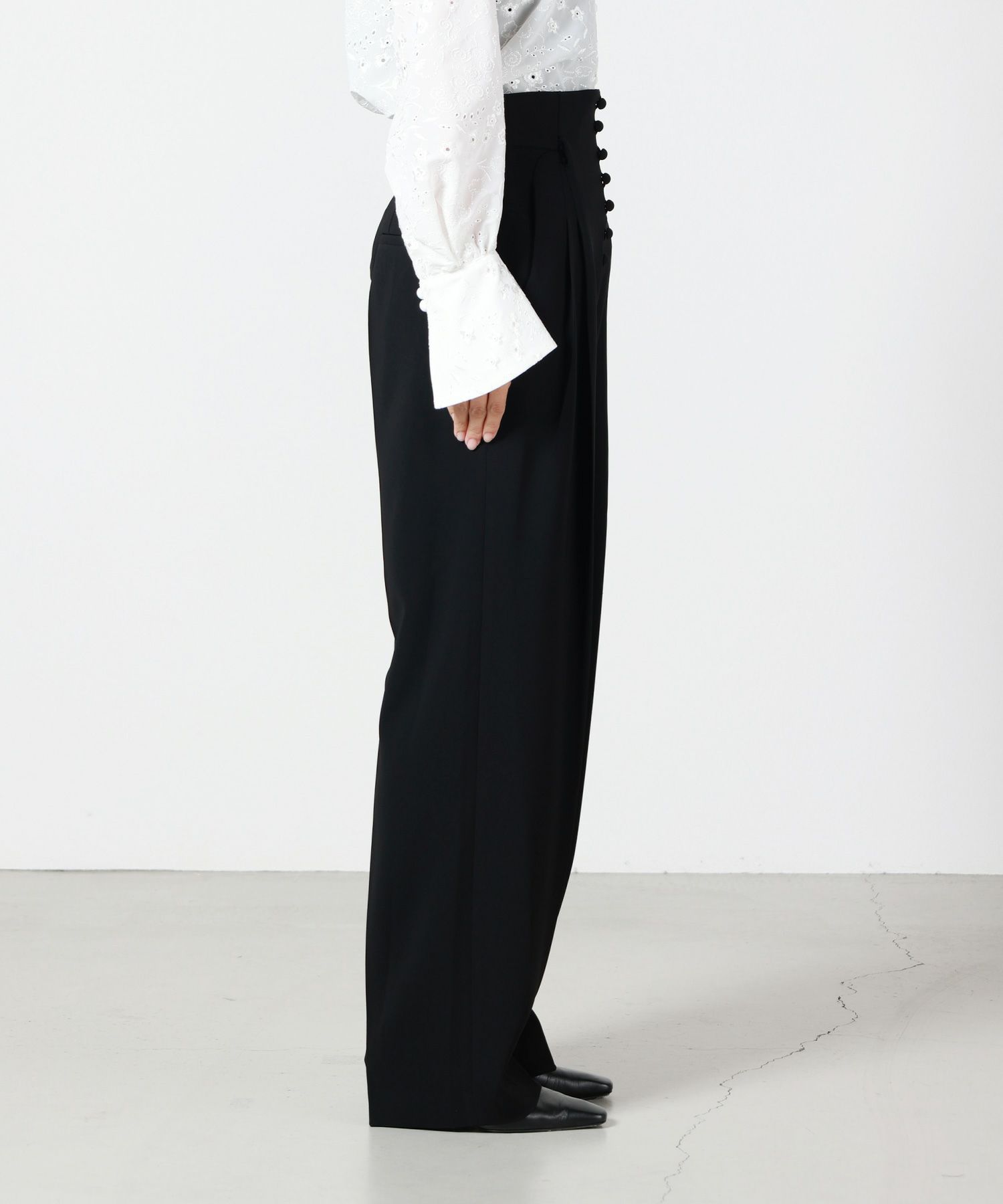 Mame Kurogouchi(マメ クロゴウチ)】 Acetate Polyester High Waisted