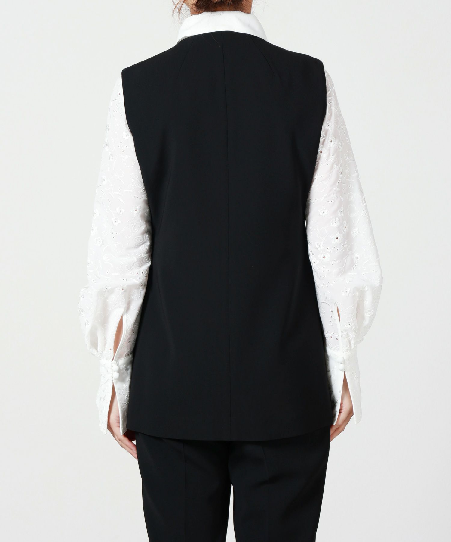 Mame Kurogouchi(マメ クロゴウチ)】 Acetate Polyester Embroidered