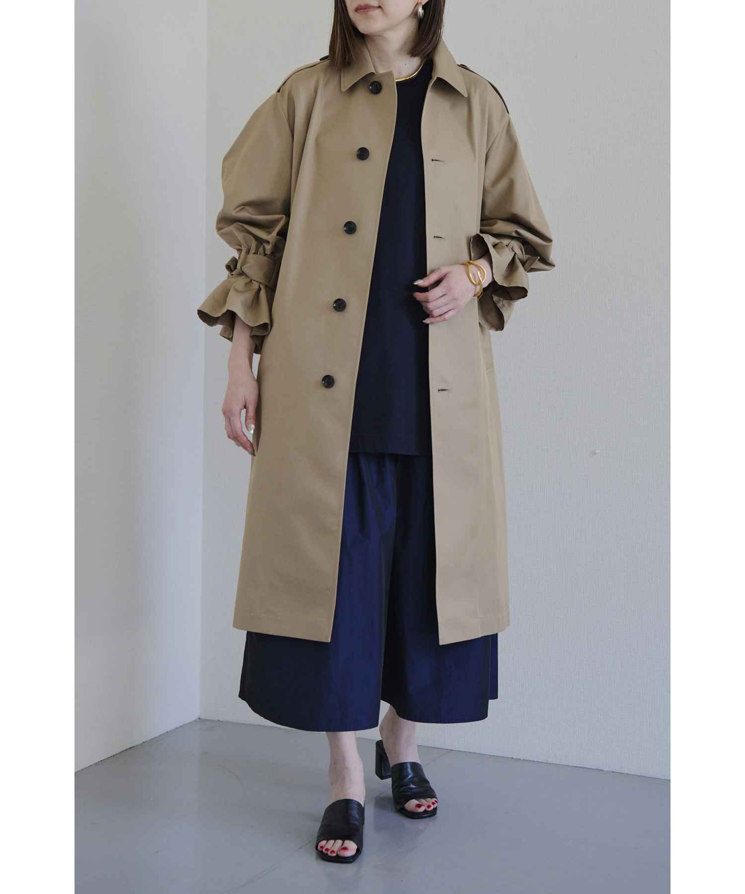 PARIGOT(パリゴ)】 メルトントレンチロングベストトレンチコート WOMEN