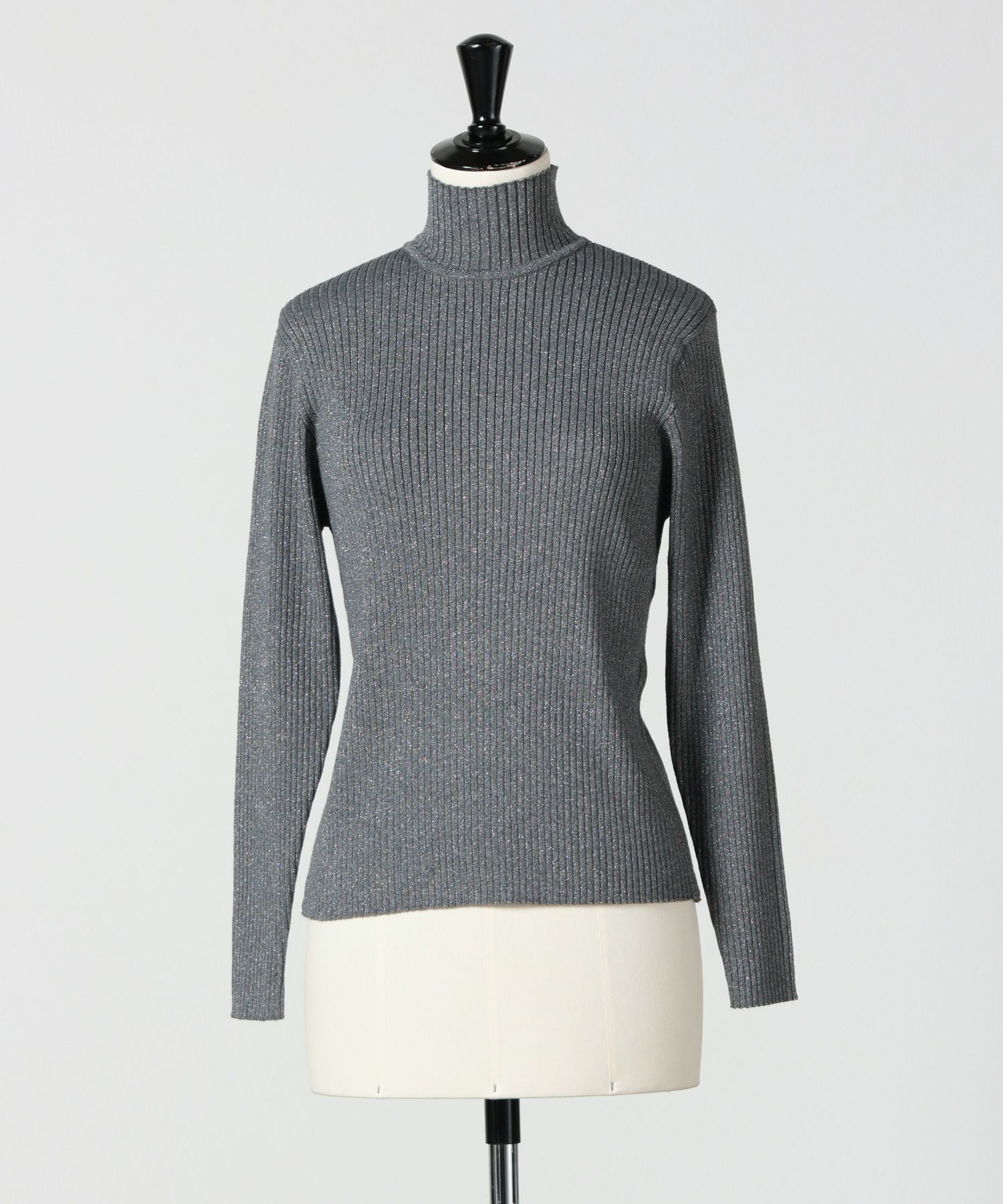 【PARIGOT(パリゴ)】 ラインリブニット FREE アイボリー　白 PARIGOT(パリゴ)】 ラインリブニット FREE アイボリー 白