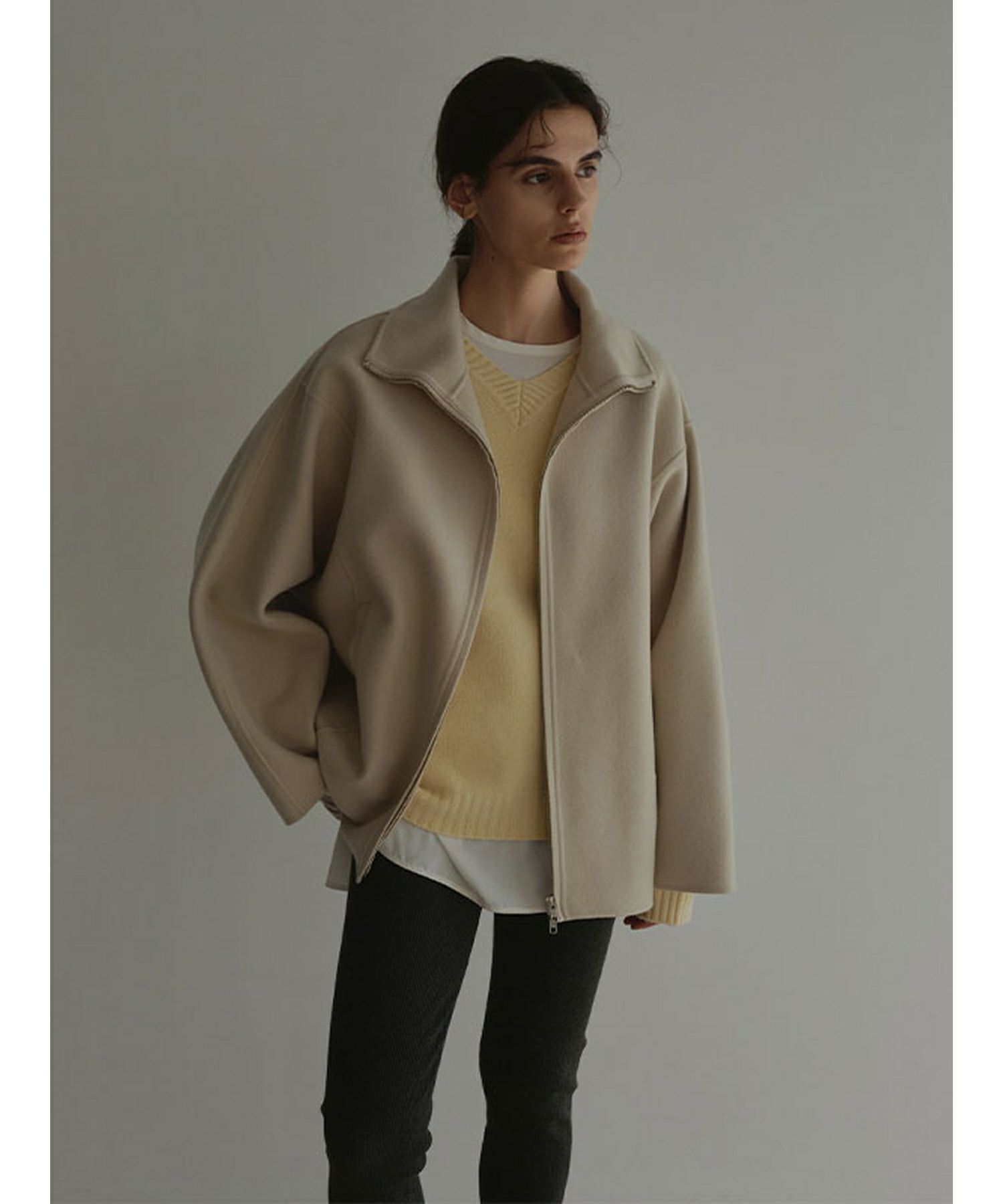 ETRE TOKYO(エトレトウキョウ)】 メルトンスタンドネックリバー