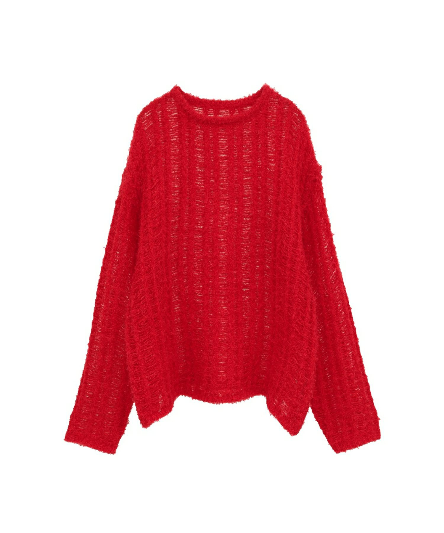 CLANE　SHEER SHAGGY LOOSE KNIT TOPS
