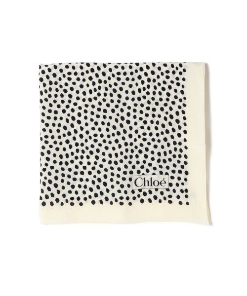 Chloe(クロエ)】 シルク製Chloe Spotted スクエアスカーフ｜PARIGOT