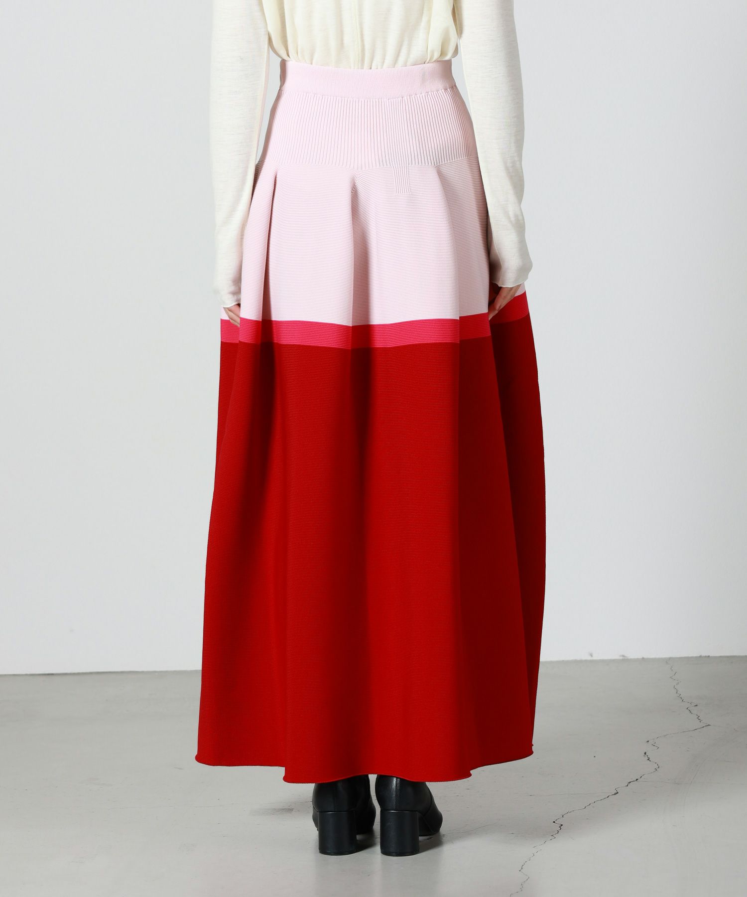 スカート CFCL POTTERY SKIRT RED POTTERY VELVET SKIRT