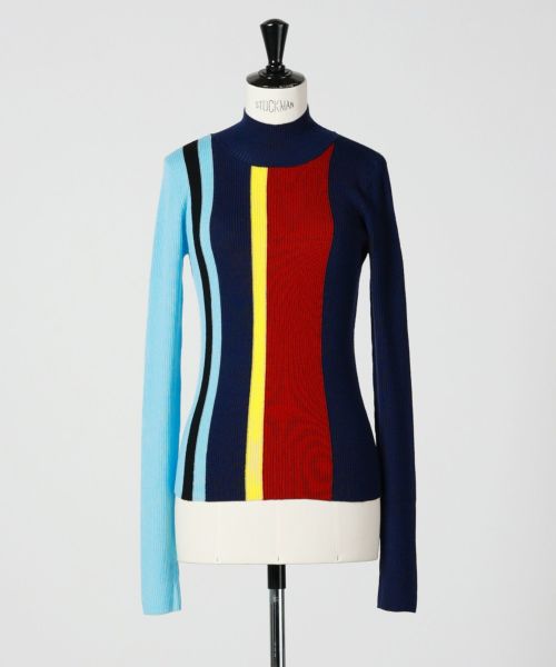 エンフォルド　HIGH-NECK RIB BI-COLOR PULLOVER ENFOLD HIGH-NECK RIB BI-COLOR PULLOVER