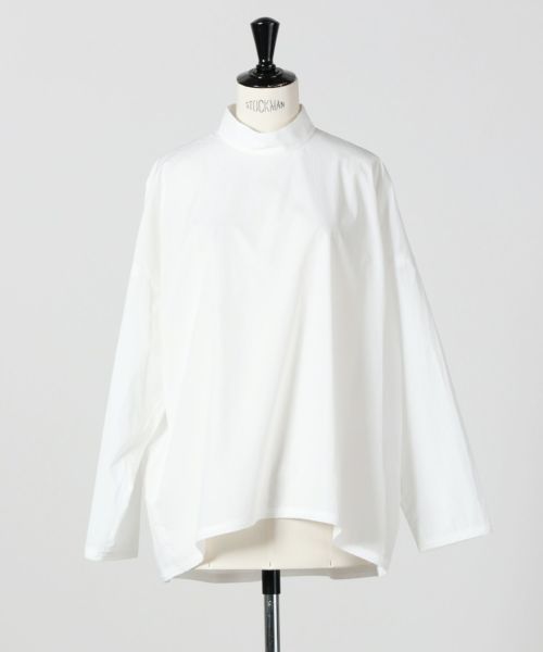 ENFOLD ワイドシャツ　長袖、白 ENFOLD(エンフォルド)】 HIGH-NECK WIDE PULLOVER｜PARIGOT ONLINE