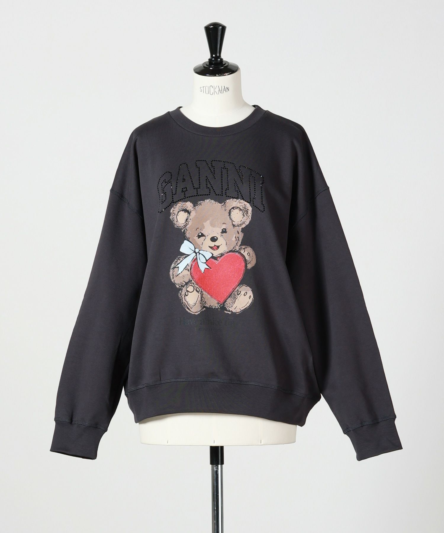 GANNI ガニー ベアー テディベア柄 セーター 長袖 グレー S GANNI(ガニー)】 Grey Bear Sweatshirt｜PARIGOT ONLINE（パリゴ