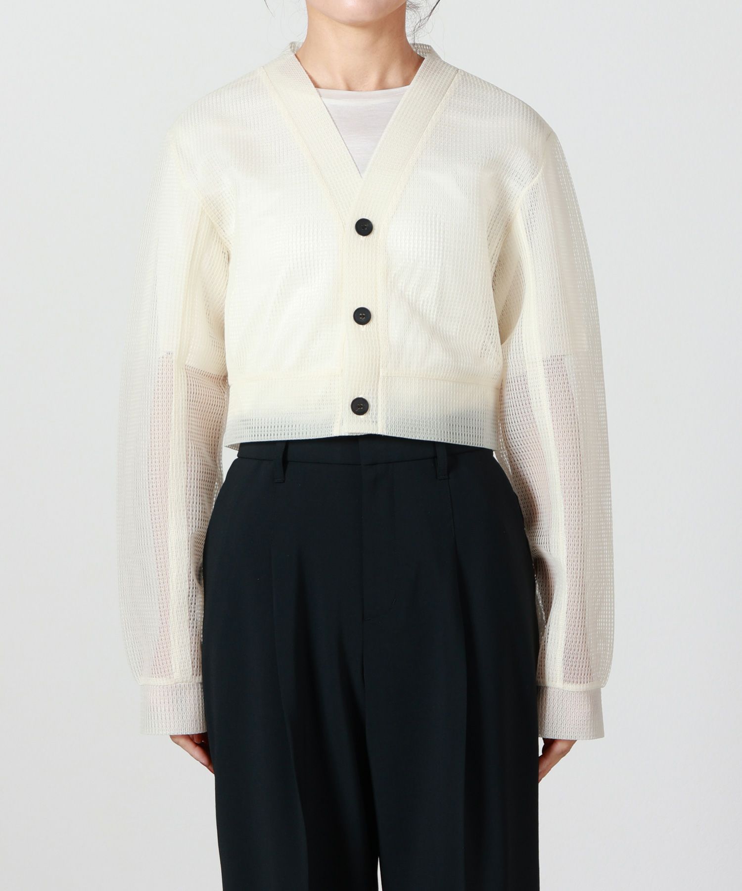 TOGA PULLA(トーガプルラ)】 SHEER MESH CARDIGAN｜PARIGOT ONLINE