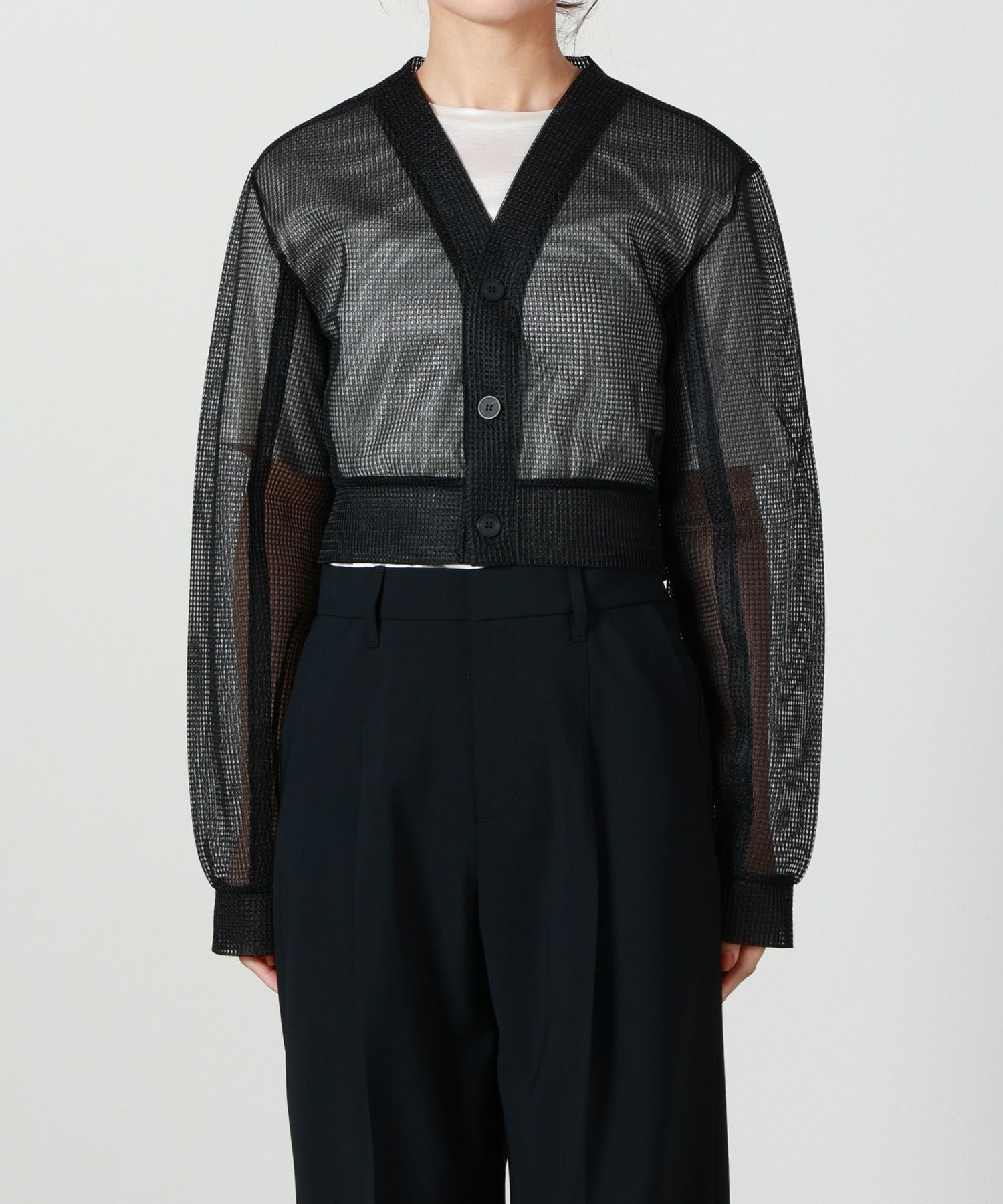 TOGA PULLA(トーガプルラ)】 SHEER MESH CARDIGAN｜PARIGOT ONLINE