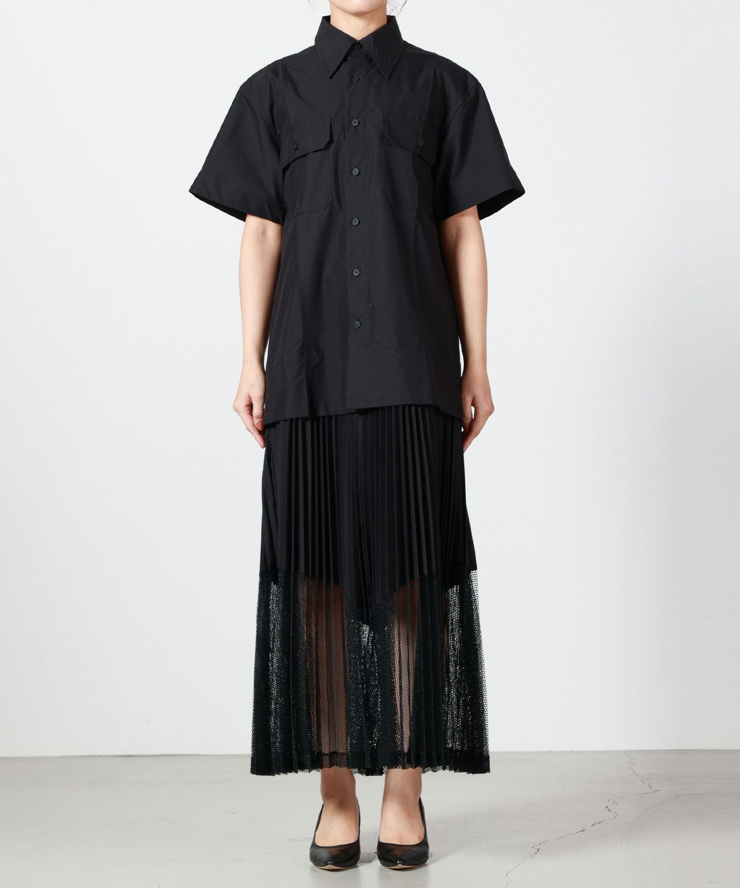 TOGA PULLA(トーガプルラ)】 TYPEWRITER MESH DRESS｜PARIGOT ONLINE