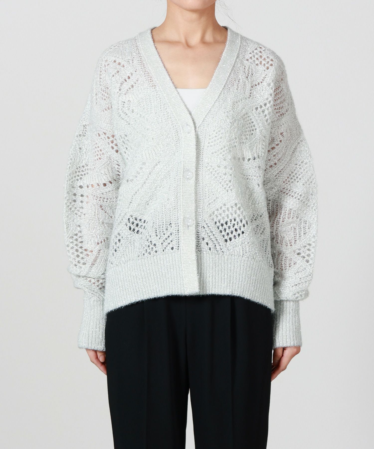 Mame Kurogouchi(マメ クロゴウチ)】 Shimmering Knit Cardigan